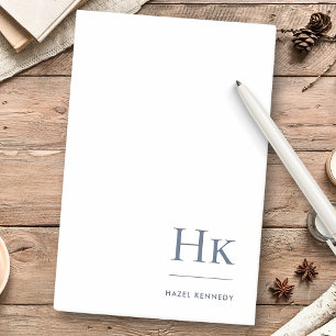 Monogram Navy Blue White Simple Modern Minimal Post-it Notes