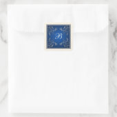 Monogram Navy, Ivory, and Silver Floral Sticker (Bag)