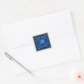 Monogram Navy, Ivory, and Silver Floral Sticker (Envelope)