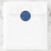 Monogram Navy, Ivory, Red, Silver Floral Sticker (Bag)