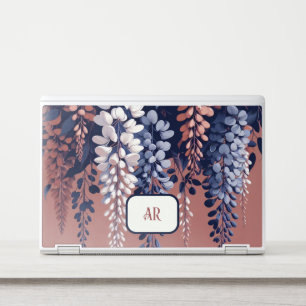 Monogram Navy Rose Wisteria Elegance HP Laptop Skin