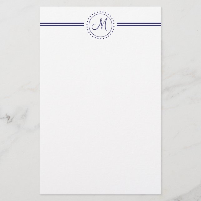 Monogram (navy) stationery (Front)