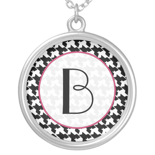 Monogram Necklace - Houndstooth (Front)