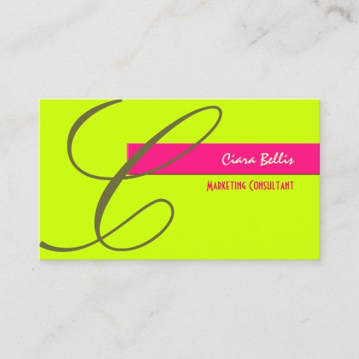 Customizable Monogram business cards, bold colors