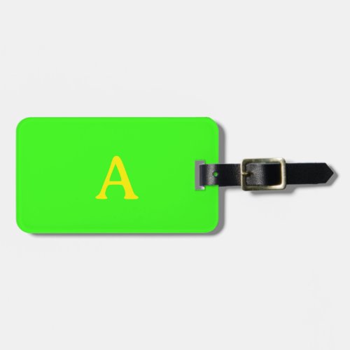 Monogram Neon Green Yellow Blue Colors Gift Favor Luggage Tag