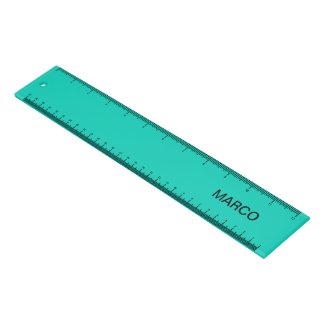 Monogram Neon Teal Ruler