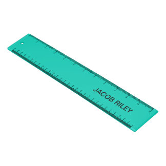 Monogram Neon Teal Ruler