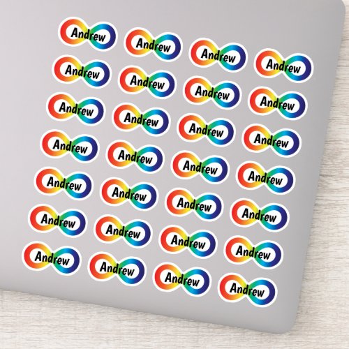 Monogram Neurodiversity Autism Acceptance Rainbow Sticker