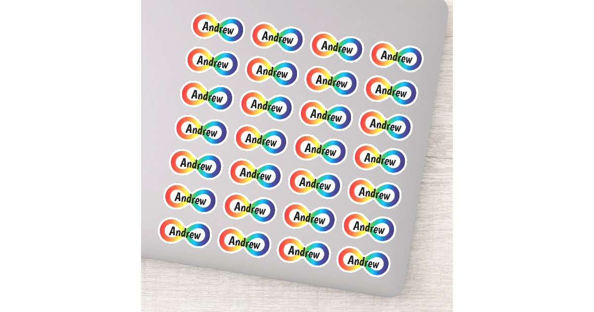 Monogram Neurodiversity Autism Acceptance Rainbow Sticker | Zazzle