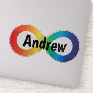 Monogram Neurodiversity Autism Acceptance Rainbow Sticker