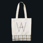 Monogram Neutral Earthy Zazzle HEART Tote Bag<br><div class="desc">Custom Name and Initial Neutral Earthy Tote Bag.  Grey,  White & Black.</div>