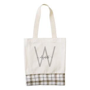 Monogram Neutral Earthy Zazzle HEART Tote Bag