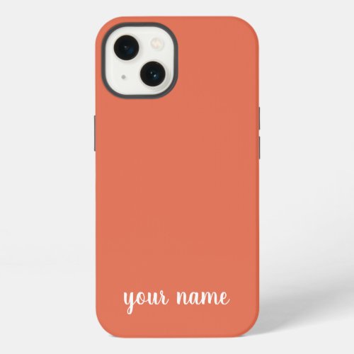 monogram neutral minimalist orange iPhone 13 case