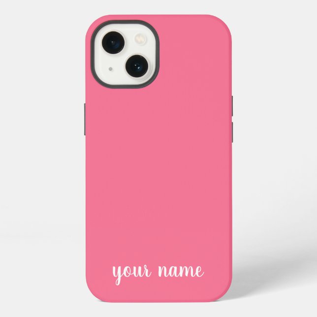 monogram neutral minimalist pink iphone case (Back)