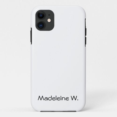 Monogram Neutral Minimalist Stylish White Casemate iPhone 11 Case