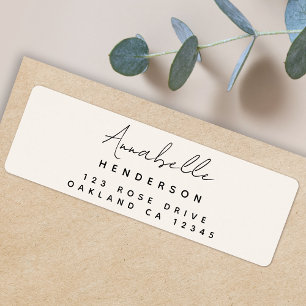 Monogram Neutral Modern Minimal Return Address Label