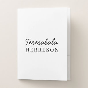 Monogram Neutral Modern Minimalist Design Pocket Folder