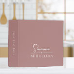 Monogram Neutral Modern Minimalist Elegant 3 Ring Binder<br><div class="desc">A simple and elegant custom monogram design featuring a modern minimalist handwritten typeface paired with a block typeface in white on a natural dusty pink background. The monogram name can be easily personalized to make a design as unique as you are! The perfect gift or accessory for any occasion!</div>