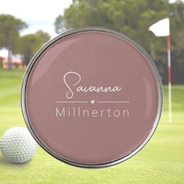 Monogram Neutral Modern Minimalist Elegant Golf Ball Marker (Creator Uploaded)