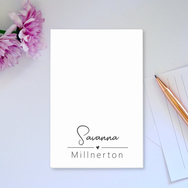 Monogram Neutral Modern Minimalist Elegant Post-it Notes (Creator Uploaded)