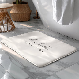 Monogram Neutral | Modern Minimalist Stylish Bath Mat