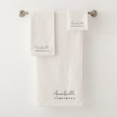 Monogram Neutral | Modern Minimalist Stylish Bath Towel Set (Insitu)