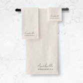 Classy Fishing Lodge Border Bathroom Towel Set, Zazzle