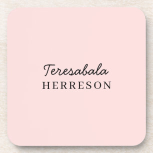 Monogram Neutral Modern Minimalist Stylish Beverage Coaster