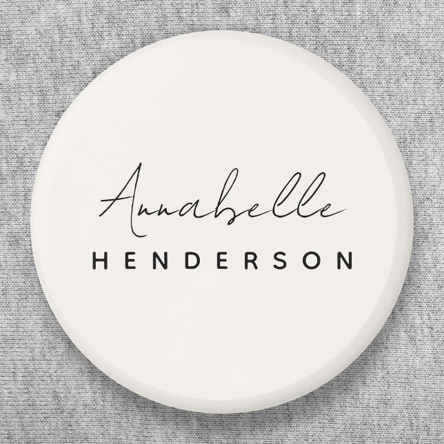 Monogram Neutral | Modern Minimalist Stylish Button (Creator Uploaded)