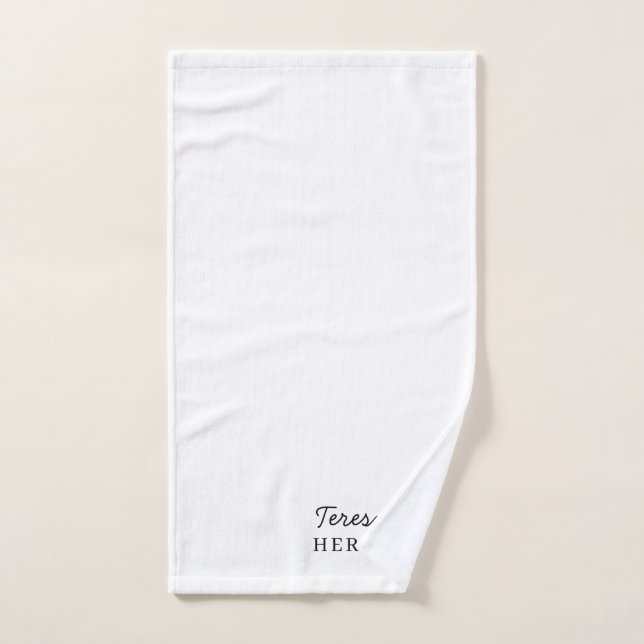 Monogram Neutral Modern Minimalist Stylish Design Hand Towel (Hand Towel)