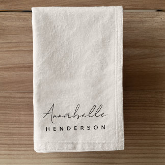 Monogram Neutral | Modern Minimalist Stylish Hand Towel