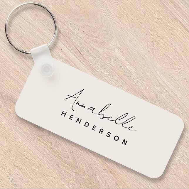Monogram Neutral | Modern Minimalist Stylish Keychain (Creator Uploaded)