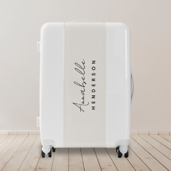 Monogram Neutral | Modern Minimalist Stylish Luggage by GuavaDesign at Zazzle