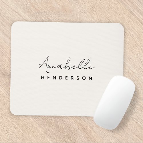 Monogram Neutral  Modern Minimalist Stylish Mouse Pad