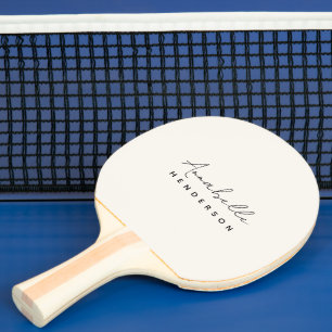 Monogram Neutral   Modern Minimalist Stylish Ping Pong Paddle