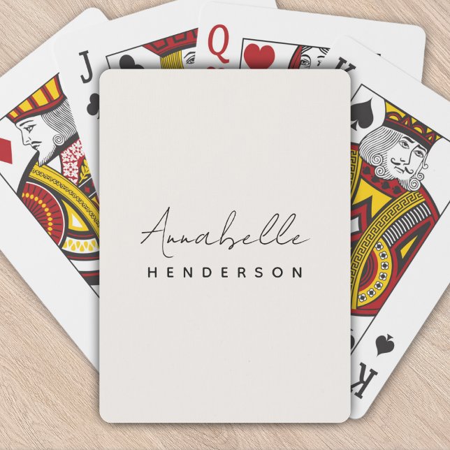 Monogram Neutral | Modern Minimalist Stylish Poker Cards (Creator Uploaded)