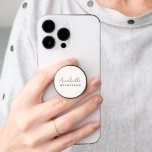 Monogram Neutral | Modern Minimalist Stylish PopSocket<br><div class="desc">A simple stylish custom monogram design with a modern minimalist handwritten script typography paired with a block typography in black on a natural ivory cream background. The monogram name can easily be personalized to make a design as unique as you are! The perfectly personal gift or accessory for any occasion!...</div>