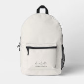 Monogram Neutral | Modern Minimalist Stylish Printed Backpack (Front)
