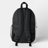 Monogram Neutral | Modern Minimalist Stylish Printed Backpack (Back)