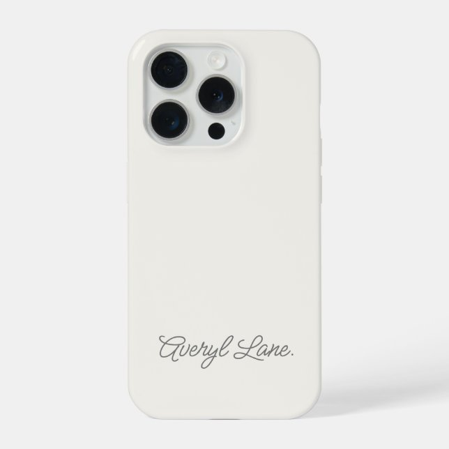 Monogram Neutral Modern Minimalist Stylish Script  Iphone Case (Back)