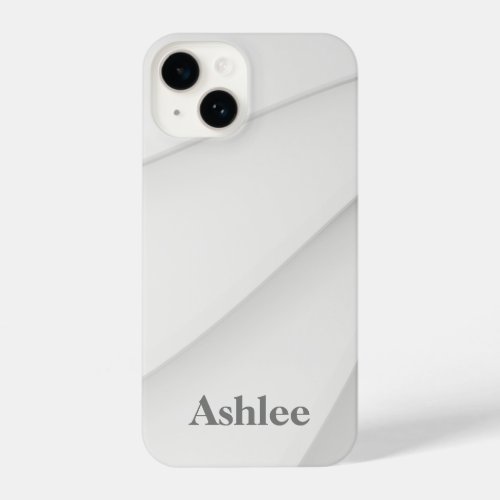 Monogram Neutral Modern Minimalist Stylish White iPhone 14 Case