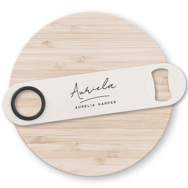 Monogram Neutral Modern Stylish Minimalist Ivory Bar Key (Creator Uploaded)