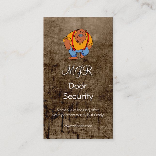 Monogram, Nightclub Door Security, leather-effect Business Card (Front)