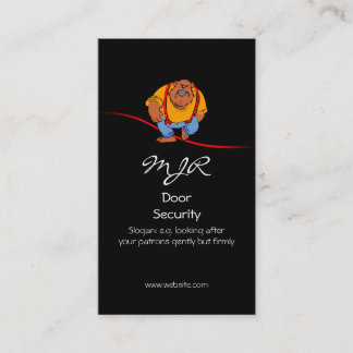 Monogram, Nightclub Door Security, red swoosh Business Card