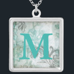 Monogram | Non-Embellished Flower Spray III Silver Plated Necklace<br><div class="desc">Floral</div>