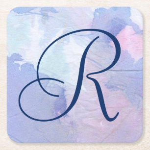 Monogram Northern Lights II Square Paper Coaster