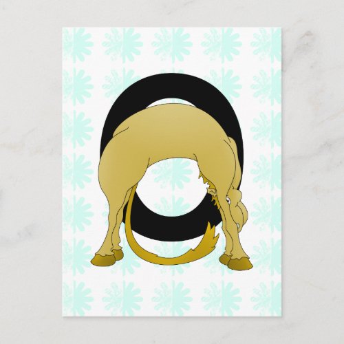 Monogram O Flexible Pony Personalised Postcard