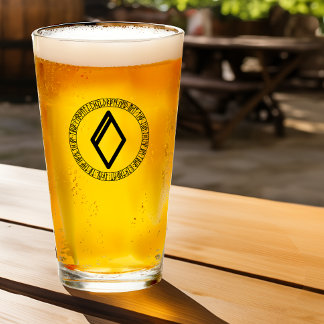 Monogram O -Fun Norse Viking Rune Style Pint Glass