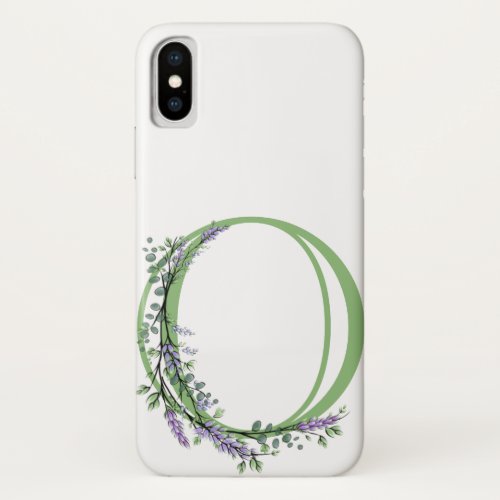 Monogram O Lavender Eucalyptus iPhone X Case