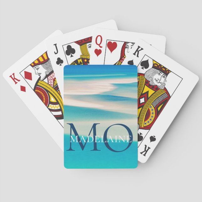  Monogram Ocean Beach Blue Personal  Poker Cards (Back)